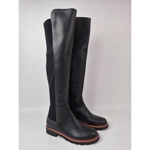 Stuart Weitzman Women's Black Adrina City Over the Knee Leather Boots Size 6 B